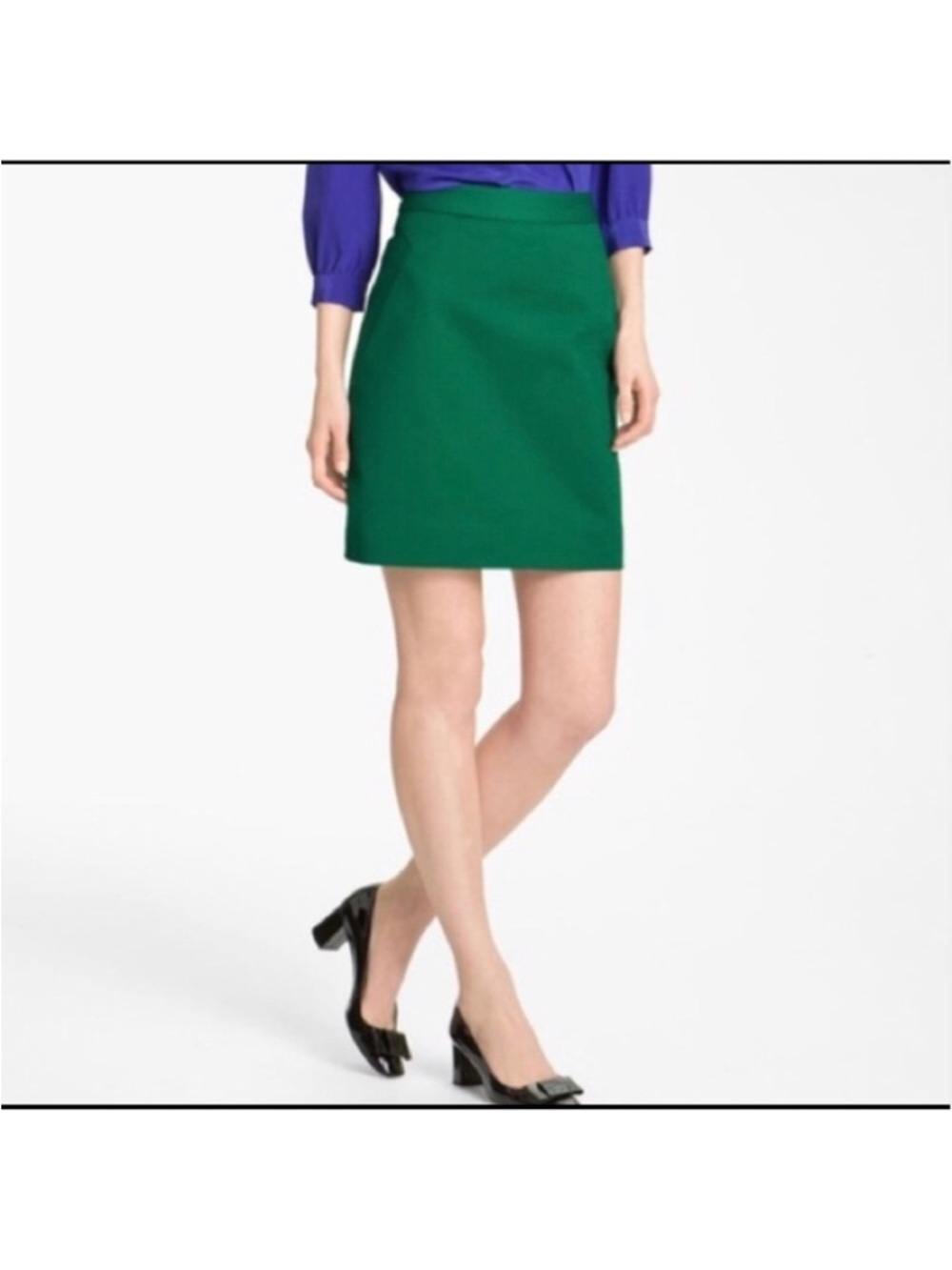 Kate Spade Skirt The Rules Emerald Green A-line Skirt Pockets Size 2